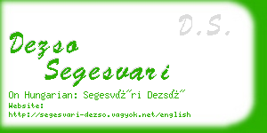 dezso segesvari business card